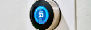 close up of HVAC thermostat